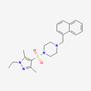 1-[(1-ethyl-3,5-dimethyl-1H-pyrazol-4-yl)sulfonyl]-4-(naphthalen-1-ylmethyl)piperazine