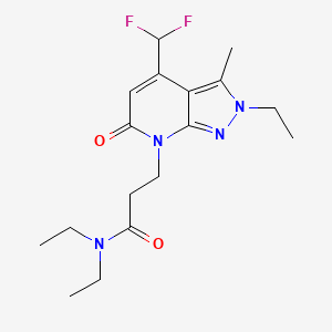 3-[4-(difluoromethyl)-2-ethyl-3-methyl-6-oxo-2,6-dihydro-7H-pyrazolo[3,4-b]pyridin-7-yl]-N,N-diethylpropanamide