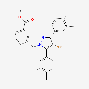 methyl 3-{[4-bromo-3,5-bis(3,4-dimethylphenyl)-1H-pyrazol-1-yl]methyl}benzoate