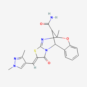 (2Z)-2-[(1,3-dimethyl-1H-pyrazol-4-yl)methylidene]-5-methyl-1-oxo-1,2-dihydro-5H,11H-5,11-methano[1,3]thiazolo[2,3-d][1,3,5]benzoxadiazocine-13-carboxamide