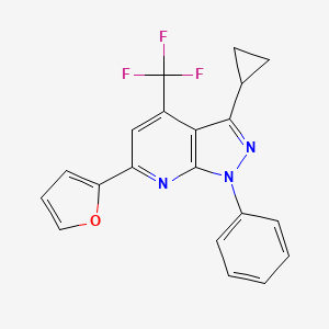 molecular formula C20H14F3N3O B10919432 3-cyclopropyl-6-(2-furyl)-1-phenyl-4-(trifluoromethyl)-1H-pyrazolo[3,4-b]pyridine 