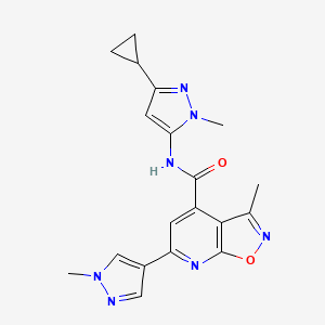 N-(3-cyclopropyl-1-methyl-1H-pyrazol-5-yl)-3-methyl-6-(1-methyl-1H-pyrazol-4-yl)[1,2]oxazolo[5,4-b]pyridine-4-carboxamide