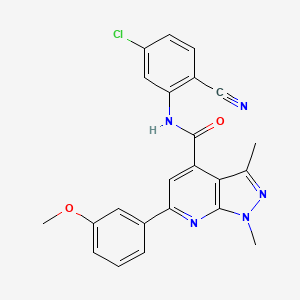 molecular formula C23H18ClN5O2 B10919440 N-(5-chloro-2-cyanophenyl)-6-(3-methoxyphenyl)-1,3-dimethyl-1H-pyrazolo[3,4-b]pyridine-4-carboxamide 