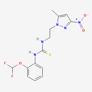 1-[2-(difluoromethoxy)phenyl]-3-[2-(5-methyl-3-nitro-1H-pyrazol-1-yl)ethyl]thiourea