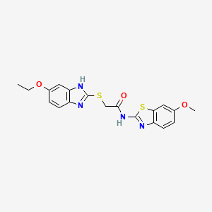 2-[(5-ethoxy-1H-benzimidazol-2-yl)sulfanyl]-N-(6-methoxy-1,3-benzothiazol-2-yl)acetamide