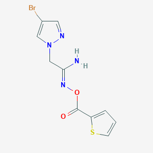 molecular formula C10H9BrN4O2S B10919477 (1Z)-2-(4-bromo-1H-pyrazol-1-yl)-N'-[(thiophen-2-ylcarbonyl)oxy]ethanimidamide 