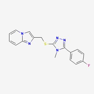 molecular formula C17H14FN5S B10919486 2-({[5-(4-fluorophenyl)-4-methyl-4H-1,2,4-triazol-3-yl]sulfanyl}methyl)imidazo[1,2-a]pyridine 