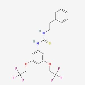 molecular formula C19H18F6N2O2S B10919490 1-[3,5-Bis(2,2,2-trifluoroethoxy)phenyl]-3-(2-phenylethyl)thiourea 