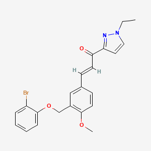 (2E)-3-{3-[(2-bromophenoxy)methyl]-4-methoxyphenyl}-1-(1-ethyl-1H-pyrazol-3-yl)prop-2-en-1-one