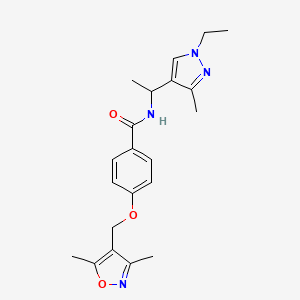 4-[(3,5-dimethyl-1,2-oxazol-4-yl)methoxy]-N-[1-(1-ethyl-3-methyl-1H-pyrazol-4-yl)ethyl]benzamide