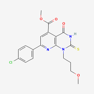 Methyl 7-(4-chlorophenyl)-1-(3-methoxypropyl)-4-oxo-2-sulfanyl-1,4-dihydropyrido[2,3-d]pyrimidine-5-carboxylate