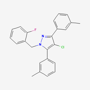 4-chloro-1-(2-fluorobenzyl)-3,5-bis(3-methylphenyl)-1H-pyrazole