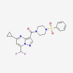 [5-Cyclopropyl-7-(difluoromethyl)pyrazolo[1,5-a]pyrimidin-3-yl][4-(phenylsulfonyl)piperazin-1-yl]methanone