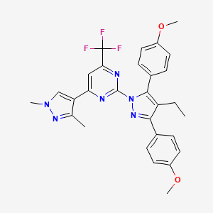 4-(1,3-dimethyl-1H-pyrazol-4-yl)-2-[4-ethyl-3,5-bis(4-methoxyphenyl)-1H-pyrazol-1-yl]-6-(trifluoromethyl)pyrimidine