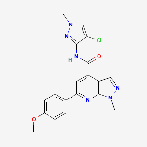 N-(4-chloro-1-methyl-1H-pyrazol-3-yl)-6-(4-methoxyphenyl)-1-methyl-1H-pyrazolo[3,4-b]pyridine-4-carboxamide