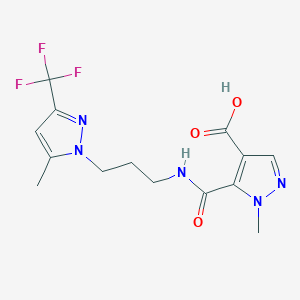 1-methyl-5-({3-[5-methyl-3-(trifluoromethyl)-1H-pyrazol-1-yl]propyl}carbamoyl)-1H-pyrazole-4-carboxylic acid