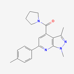 [1,3-dimethyl-6-(4-methylphenyl)-1H-pyrazolo[3,4-b]pyridin-4-yl](pyrrolidin-1-yl)methanone