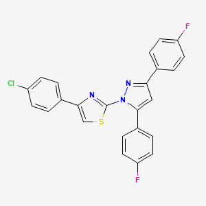 molecular formula C24H14ClF2N3S B10919700 2-[3,5-bis(4-fluorophenyl)-1H-pyrazol-1-yl]-4-(4-chlorophenyl)-1,3-thiazole 