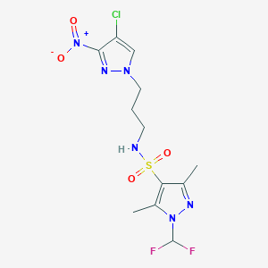 N-[3-(4-chloro-3-nitro-1H-pyrazol-1-yl)propyl]-1-(difluoromethyl)-3,5-dimethyl-1H-pyrazole-4-sulfonamide