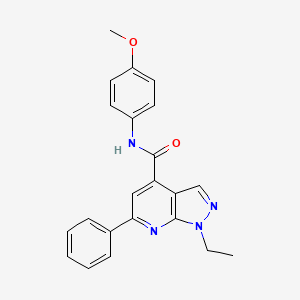 molecular formula C22H20N4O2 B10919707 1-ethyl-N-(4-methoxyphenyl)-6-phenyl-1H-pyrazolo[3,4-b]pyridine-4-carboxamide 