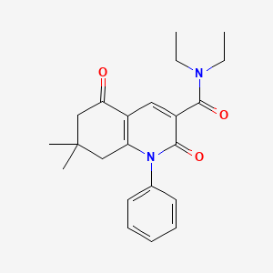 N,N-diethyl-7,7-dimethyl-2,5-dioxo-1-phenyl-1,2,5,6,7,8-hexahydroquinoline-3-carboxamide