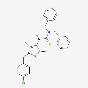 1,1-dibenzyl-3-[1-(4-chlorobenzyl)-3,5-dimethyl-1H-pyrazol-4-yl]thiourea