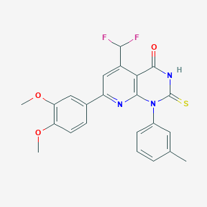 5-(difluoromethyl)-7-(3,4-dimethoxyphenyl)-1-(3-methylphenyl)-2-sulfanylpyrido[2,3-d]pyrimidin-4(1H)-one