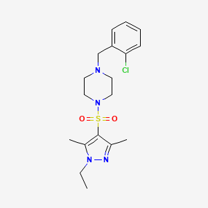 1-(2-chlorobenzyl)-4-[(1-ethyl-3,5-dimethyl-1H-pyrazol-4-yl)sulfonyl]piperazine