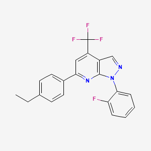 6-(4-ethylphenyl)-1-(2-fluorophenyl)-4-(trifluoromethyl)-1H-pyrazolo[3,4-b]pyridine