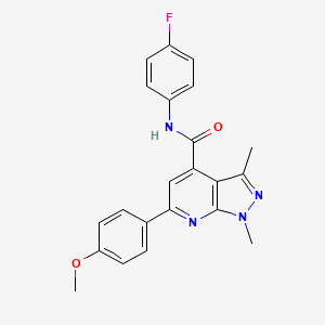 N-(4-fluorophenyl)-6-(4-methoxyphenyl)-1,3-dimethyl-1H-pyrazolo[3,4-b]pyridine-4-carboxamide