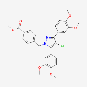 methyl 4-{[4-chloro-3,5-bis(3,4-dimethoxyphenyl)-1H-pyrazol-1-yl]methyl}benzoate