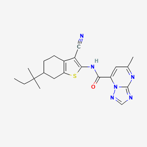 N-[3-cyano-6-(2-methylbutan-2-yl)-4,5,6,7-tetrahydro-1-benzothiophen-2-yl]-5-methyl[1,2,4]triazolo[1,5-a]pyrimidine-7-carboxamide