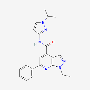 1-ethyl-6-phenyl-N-[1-(propan-2-yl)-1H-pyrazol-3-yl]-1H-pyrazolo[3,4-b]pyridine-4-carboxamide