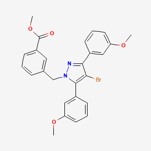 methyl 3-{[4-bromo-3,5-bis(3-methoxyphenyl)-1H-pyrazol-1-yl]methyl}benzoate