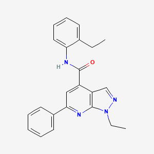 molecular formula C23H22N4O B10919877 1-ethyl-N-(2-ethylphenyl)-6-phenyl-1H-pyrazolo[3,4-b]pyridine-4-carboxamide 