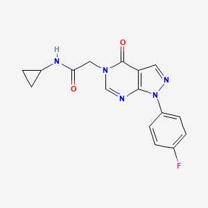 N-cyclopropyl-2-[1-(4-fluorophenyl)-4-oxo-1,4-dihydro-5H-pyrazolo[3,4-d]pyrimidin-5-yl]acetamide