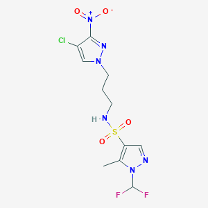 N-[3-(4-chloro-3-nitro-1H-pyrazol-1-yl)propyl]-1-(difluoromethyl)-5-methyl-1H-pyrazole-4-sulfonamide