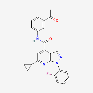 N-(3-acetylphenyl)-6-cyclopropyl-1-(2-fluorophenyl)-1H-pyrazolo[3,4-b]pyridine-4-carboxamide