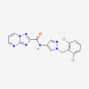 molecular formula C16H11Cl2N7O B10919901 N-[1-(2,6-dichlorobenzyl)-1H-pyrazol-4-yl][1,2,4]triazolo[1,5-a]pyrimidine-2-carboxamide 