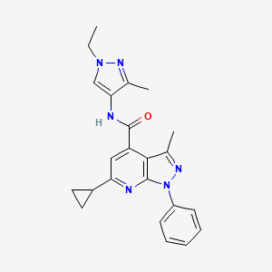 molecular formula C23H24N6O B10919905 6-cyclopropyl-N-(1-ethyl-3-methyl-1H-pyrazol-4-yl)-3-methyl-1-phenyl-1H-pyrazolo[3,4-b]pyridine-4-carboxamide 