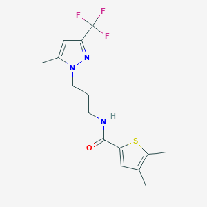 4,5-dimethyl-N-{3-[5-methyl-3-(trifluoromethyl)-1H-pyrazol-1-yl]propyl}thiophene-2-carboxamide