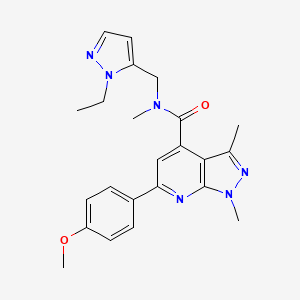 N-[(1-ethyl-1H-pyrazol-5-yl)methyl]-6-(4-methoxyphenyl)-N,1,3-trimethyl-1H-pyrazolo[3,4-b]pyridine-4-carboxamide