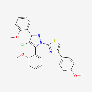 2-[4-chloro-3,5-bis(2-methoxyphenyl)-1H-pyrazol-1-yl]-4-(4-methoxyphenyl)-1,3-thiazole