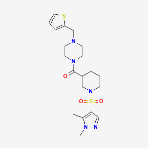 {1-[(1,5-dimethyl-1H-pyrazol-4-yl)sulfonyl]piperidin-3-yl}[4-(thiophen-2-ylmethyl)piperazin-1-yl]methanone