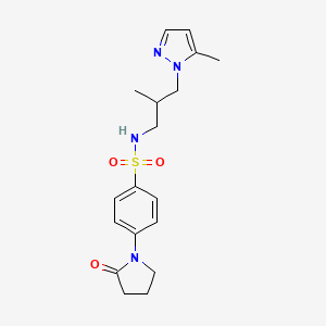 N-[2-methyl-3-(5-methyl-1H-pyrazol-1-yl)propyl]-4-(2-oxopyrrolidin-1-yl)benzenesulfonamide