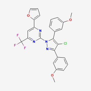 2-[4-chloro-3,5-bis(3-methoxyphenyl)-1H-pyrazol-1-yl]-4-(furan-2-yl)-6-(trifluoromethyl)pyrimidine