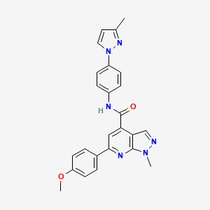 6-(4-methoxyphenyl)-1-methyl-N-[4-(3-methyl-1H-pyrazol-1-yl)phenyl]-1H-pyrazolo[3,4-b]pyridine-4-carboxamide