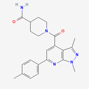 1-{[1,3-dimethyl-6-(4-methylphenyl)-1H-pyrazolo[3,4-b]pyridin-4-yl]carbonyl}piperidine-4-carboxamide