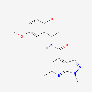 molecular formula C19H22N4O3 B10920006 N-[1-(2,5-dimethoxyphenyl)ethyl]-1,6-dimethyl-1H-pyrazolo[3,4-b]pyridine-4-carboxamide 