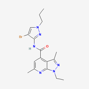 molecular formula C17H21BrN6O B10920019 N-(4-bromo-1-propyl-1H-pyrazol-3-yl)-1-ethyl-3,6-dimethyl-1H-pyrazolo[3,4-b]pyridine-4-carboxamide 